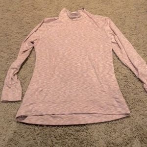 Marika size large pink 1/4 zip mock turtleneck